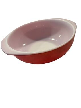 Vintage PYREX Pink Flamingo 024 2QT Ceramic Mixing Bowl with White Interior
